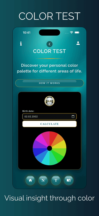 Color Test palette result screen