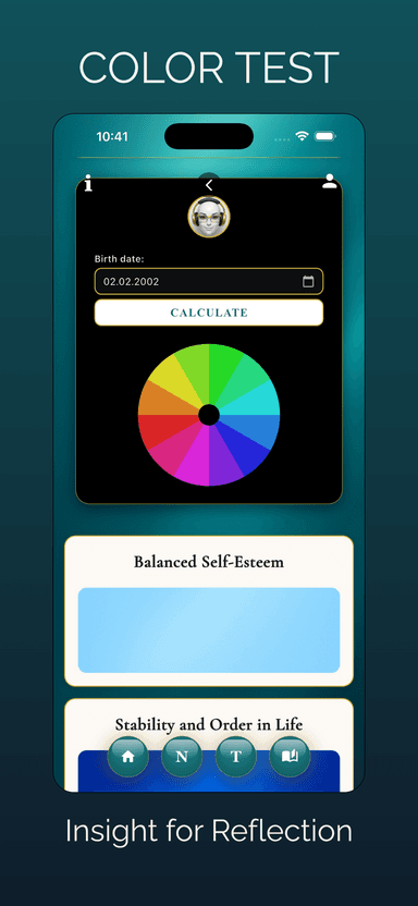 Color Test interpretation screen