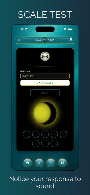 Scale Test sound interaction screen